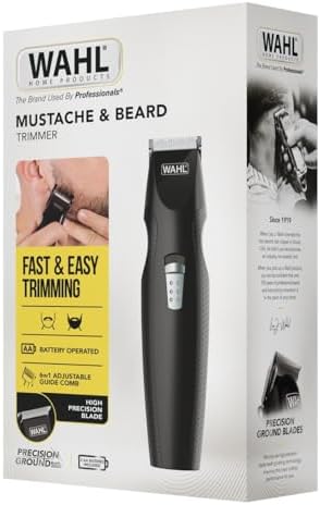 Mustache & Beard Tondeuse sans fil, peigne-guide réglable 6 en 1