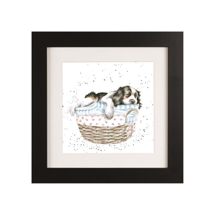 Wrendale Designs "Wash, dry, fold, repeat Dog Framed Picture in Various Frame Colours (Black)
