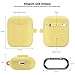 Camyse Airpods Case, Airpod Silicone Skin Cases Cover, Full Protective Durable Shockproof Drop Proof with Keychain Compatible with Apple Airpods 2 & 1 Charging Case,Airpods Accesssories (Yellow)