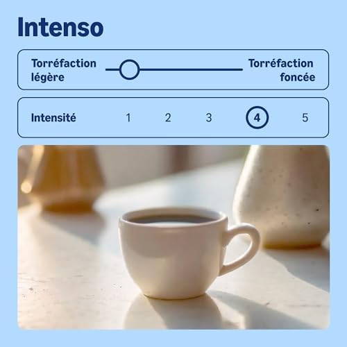 Grains de Café Intenso, Torréfaction Légère, 1kg (2 paquets de 500g) – Certifiés Rainforest Alliance