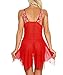 klier Women Christmas Lingerie Lace Babydoll Chemises Santa Teddy Bodysuit Set V Neck Underwear Red Nightwear
