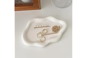 Ceramic Jewelry Tray Trinket Dish, Decorative Cloud Vanity Key Tray for Women, Ring Holder Dish, Cute Jewelry Plate Bowl Room