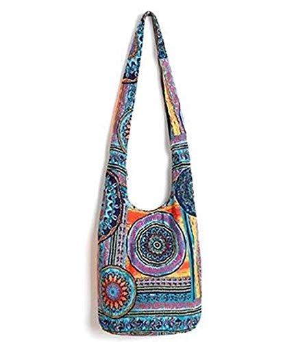 Tie Dye Hippie Bag Cross-Body Baja Sling Bag in Classic Baja Jacket Fabric Bohemian For Men or Women (1240)