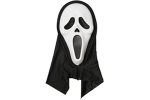 Udekit Scary Horror GhostFace Mask with Bloody Toy Knife Halloween Scream Cosplay Costume