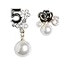 Fashion Design Faux Pearl Camellia Clover Charm Flower Dangle Drop Earrings Studs For Women