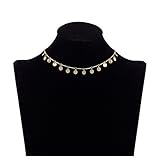 Zealmer Gold Coin Choker Necklace Circle Disc Choker