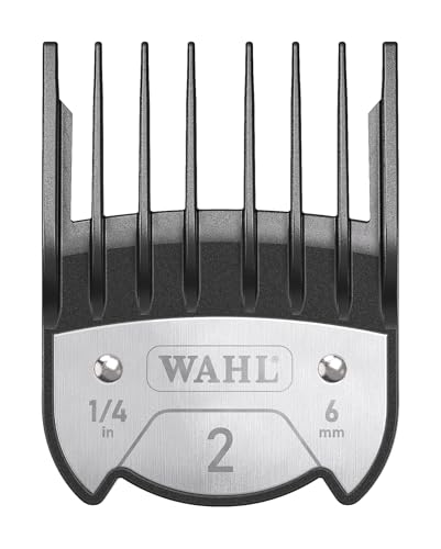 WAHL Premium Magnetic Attachment Combs, #2, 6mm, peignes de guidage pour tondeuse, accessoires pour tondeuse et tondeuse de précision, noir, Kuno, Chromstyle, Genio