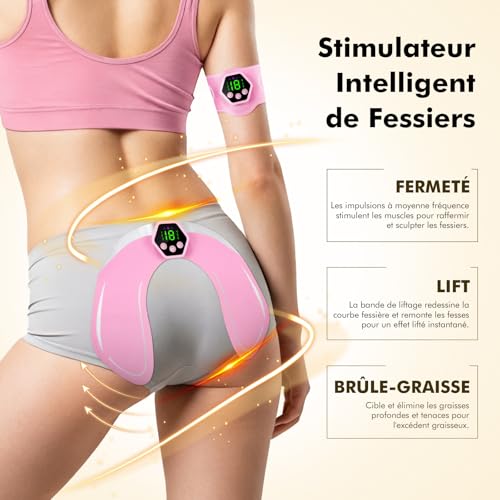 iWarmbase Electrostimulator Muscle Stimulator, Abs, Bodybuilding Device, 6 Modes and 19 Intensities Belt Bodybuilding Electrostimulation, for Abs/Arms/Legs/Buttocks, Men and Women