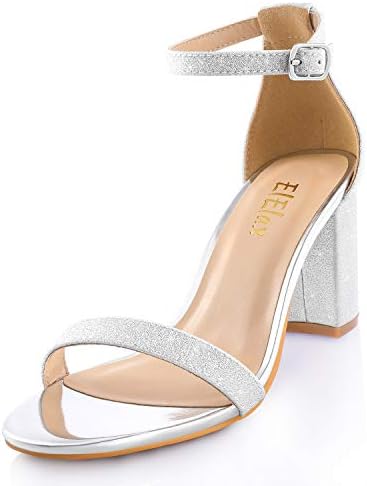 ElElax Open Toe Strap Girls’s Chunky Heel Sandal