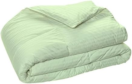 1 Piece Comforter 100 GSM 100% Egyptian Cotton Stripe Pattern 400 TC All Size &amp; Color (Full / Queen , Sage)