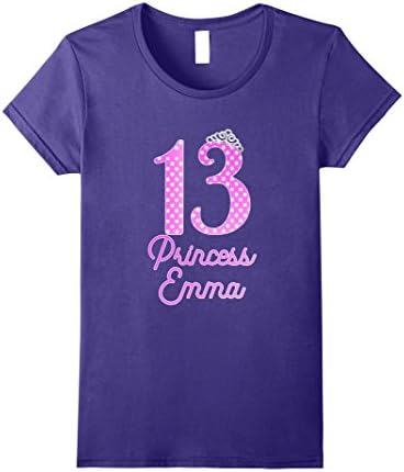 Womens 13th birthday princess Emma t shirt for teens girl gift XL Purple