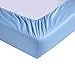 Bresanon 100% Organic Cotton 4pc Bed Bed Sheet Set 600 Thread Count Soft and Luxurious - Queen Light Blue