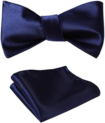 Men's Solid Color Jacquard Woven Self Bow Tie Set