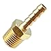 TAILONZ PNEUMATIC Brass Hose Barb Fitting -1/4 Inch Barb to 1/4 Inch Male NPT Adapter（Pack of 10）