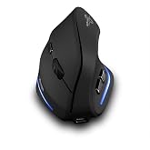 zelotes Optical Wireless Mouse,Rechargeable,2400DPI,Ergonomic Design Reduces Muscle Strain,USB Vertical Ergonomic Mouse,Cordless Portable Mouse for PC,Mac,Laptop