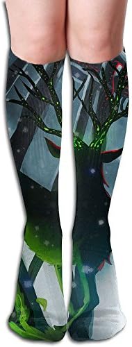 Magic Deer Over-the-Calf Tube Compression Socks Long Dress Training Socks Crew Athletic Sport Soccer Socks