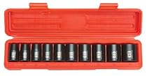TEKTON 1/2-Inch Drive Shallow Impact Socket Set, Metric, Cr-V, 6-Point, 11 mm - 24 mm, 10-Sockets | 4815