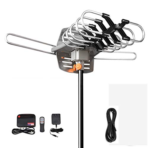 Outdoor Amplified HD TV Antenna 150 Miles Long Range with Motorized 360 Degree Rotation, 32FT RG6 Coax Cable-UHF/VHF/1080P/4K with Infrared Remote Control - Thumbnail 7