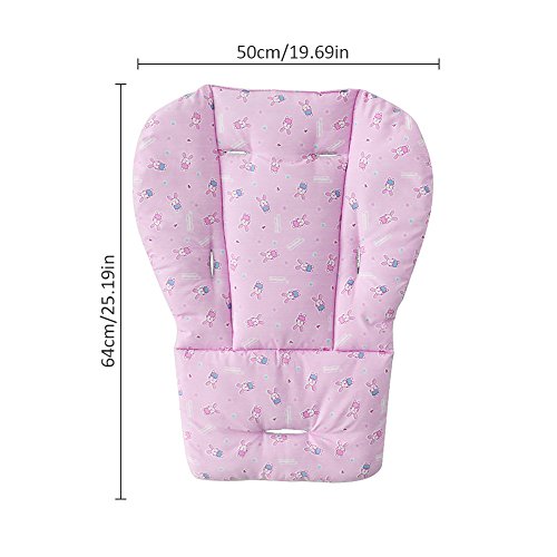 Leiyini Baby High Chair Cover Pad Soft Cotton Infant Stroller Seat Cushion Pushchair Liner Mat (Pink) - Thumbnail 2