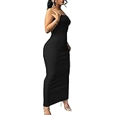 Nimsruc Women Summer Bodycon Tube Maxi Dress Strapless Casual Party Long Dresses Sexy Sundresses