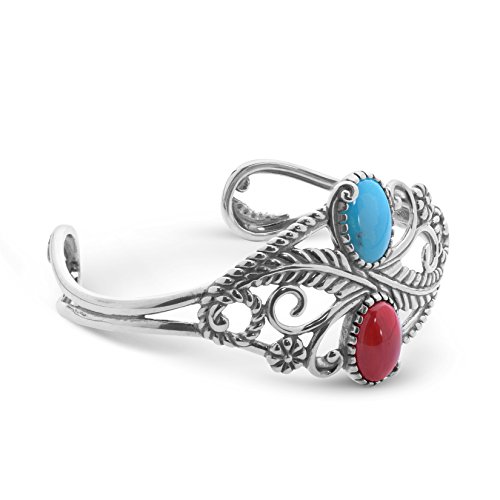 American West Sterling Silver & Multi Gemstone Cuff Bracelet - Average- Classics Collection