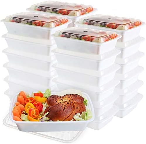 50-Pack meal prep Containers - Single 1 Compartment bowls with Lids Reusable food Storage Lunch Boxes – Bento Box, BPA-Free Food Grade – Microwave, Freezer & Dishwasher Safe (28 Oz)