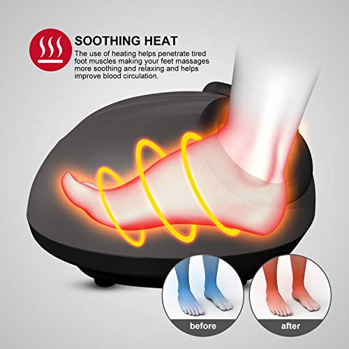Shiatsu Foot & Leg Massager Machine Tespo Electric Deep Kneading Massage with Heat, Foot & Leg Air Compression, Relieve Foot Pain from Plantar Fasciitis, Improve Blood Circulation