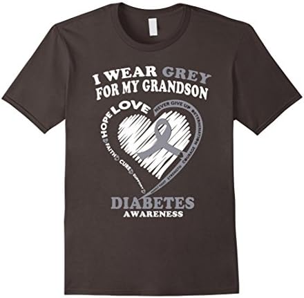 Diabetes Awareness T Shirt - I Wear Grey For My Grandson