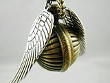 Harry Potter Golden Snitch Enchanted Steampunk Double Sided Wings Watermelon Balls Pocket Watch Necklace with a Extra Battery