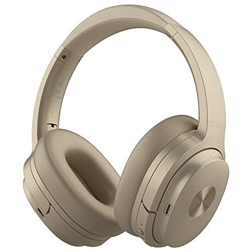 COWIN SE7 Active Noise Cancelling Headphones Bluetooth Headphones Wireless Headphones Over Ear with Mic/Aptx, Comfortable Protein Earpads 30H Playtime, Foldable Headphones for Travel/Work – Gold