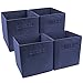 Sorbus Foldable Storage Cube Basket Bin (4 Pack, Navy Blue)