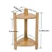 GOBAM Bamboo Shower Corner Caddy, Medium - 2 Tier Bathroom Organizer Countertop for Shampoo, Conditioner, Lotion, Soap - Standing Shower Stand for Kitchen, Bedroom, or Office