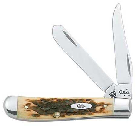 Case Amber Bone Mini Trapper Pocket Knife