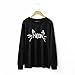 Mixmax Women Cute Cat Face and Meow Letter Print Long Sleeve Sweatshirt Cute Pullover Hoodie (Small, Cat Black)