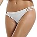 Reteron Women's Petite Strappy Side Bikini Bottoms 2 Pack (Black White, S)