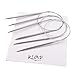 Kloud City® Different US Sizes 24-Inch Length Aluminum Circular Knitting/Sweater Needles with Steel Wire Lace (Silver US Size 8 7 6)