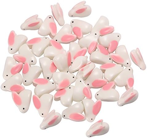 MAGICMAI 40 Pieces Rabbit Slime Charms Beads Cute Rabbit Charms Resin Ornaments Accessories for Handmade Crafe Making