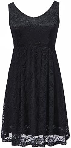 Aneledy Women's Sleeveless Midi Lace Dress Plus Size Cocktail Party