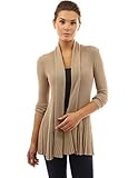 PattyBoutik Women's Drape Collar Ruffle Hem Cardigan
