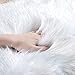 YOH Luxury Faux Sheepskin Area Rugs, Soft White Fur Rugs, Fluffy Chair Cover Seat Cushion, Modern Shaggy Furry Sheepskin Plush Carpets for Home Decor, 2 x 3ft (White & Silver Glitter)