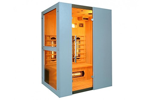 Levi 3 Fullspektrum 3 Personen Sauna Infrarotkabine & Infrarotsauna / 2400 Watt/Infrarot Wärmekabine und viele Extras (Strahl