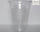 Springpack Plastic Clear Cups，16 oz.Clear Plastic Party Cups 100 count.