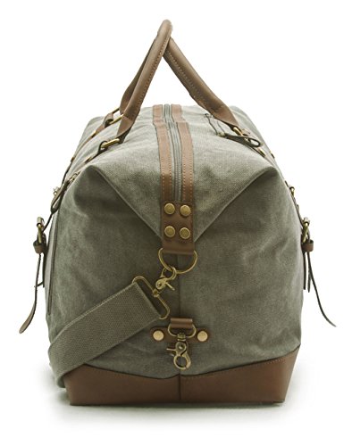 Sweetbriar Vintage Canvas Duffle Bag - Classic Weekender Travel Duffel