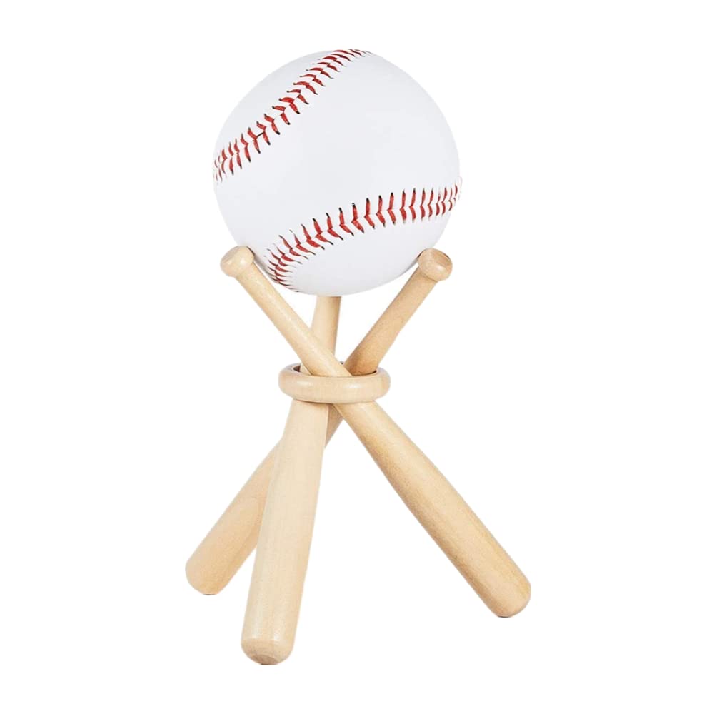 1 PCS Cute Baseball Display Stand - Wooden Holder for Baseball & Golfball Memorabilia