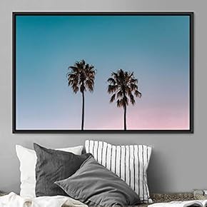 signwin Framed Canvas Wall Art Palm Tree Colorful...