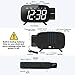 ELEGIANT Projection Alarm Clock, FM Radio Alarm Clock, 6.0'' LED Curved-Screen Display with Dimmer 180° Adjustable Dual Alarm, 12/24Hour, Battery Backup, 7 Alarm Sounds with USB Charger for Bedroom