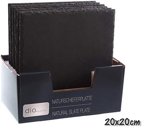 Dio 6er Display/Set Schieferplatten, quadratisch 20x20 cm