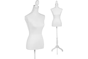 FDW Female Mannequin Body Dress Form Sewing Mannequin Torso Manikin with Tripod Base Stand Adjustable Mannequin for Sewing Cl