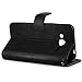 J3 Case, Express Prime Case, Amp Prime Case, LK Luxury PU Leather Wallet Case Flip Cover with Card Slots & Stand For Samsung Galaxy J3 / Express Prime / Amp Prime, BLACK