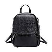 ALTOSY Mini backpack Fashion Leather Daypack for Women Cute Shoulder Rucksack for Girls (S54, Black)